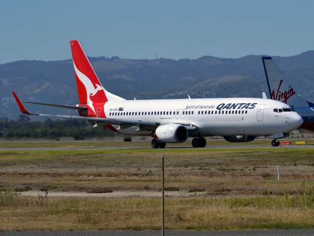 Boeing 737-800 (VH-VXP) - On taxi-way heading for take off on runway 05. Thursday 12th April 2012.