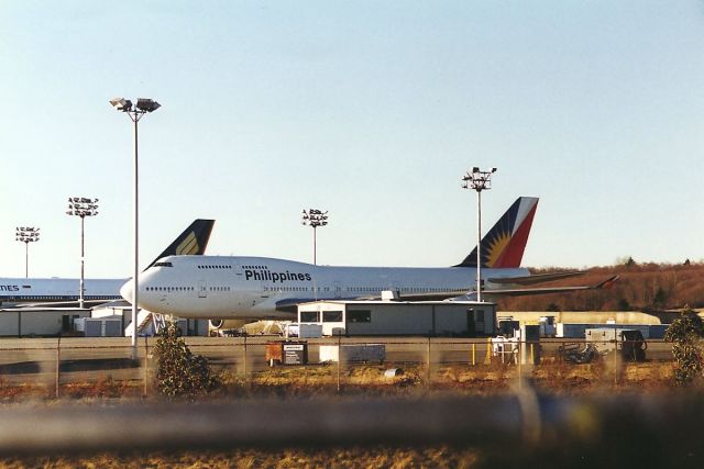 Boeing 747-400 (N754PR) - N754PR- new at Boeing-Everett- photo taken from the old Tour Building parking lot.