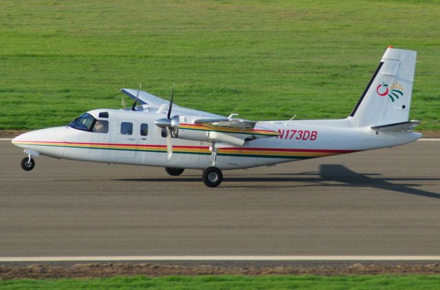 Rockwell Turbo Commander 690 (N173DB) - Departing runway one-two, Merced Regional Airport (KMCE)