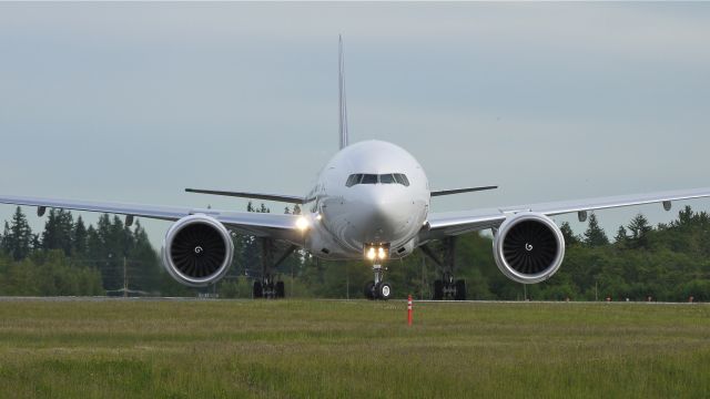 BOEING 777-300 (RP-C7775) - BOE991 (LN:1022) taxis onto runway 34L for a fast taxi test on 6/15/12.