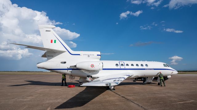 Dassault Falcon 50 (APJ62026) - IAM FA50 on the ramp at KEFD on 13 October, pre-positioned to await the return of ESA Astronaut, Samantha Cristoforetti and fly her back to Europe.