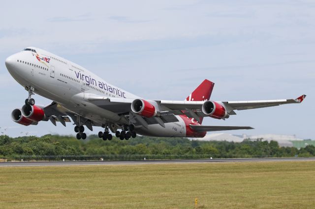 Boeing 747-400 (G-VGAL) - VIR127 departing to New York JFK, one of a number of US destinations served by VIR from Manchester