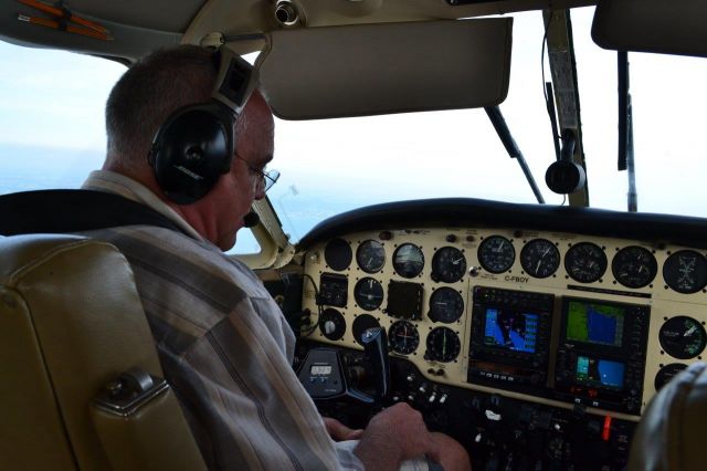 Beechcraft Queen Air (65) (C-FBOY) - On our way to Oshkosh