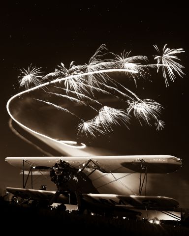 N384 — - Image of a Stearman at Wed., 31 Jul 13 night Airventure Oshkosh Airshow--by Ken Murray, a rel=nofollow href=http://www.mach3photography.comwww.mach3photography.com/a to see more images.