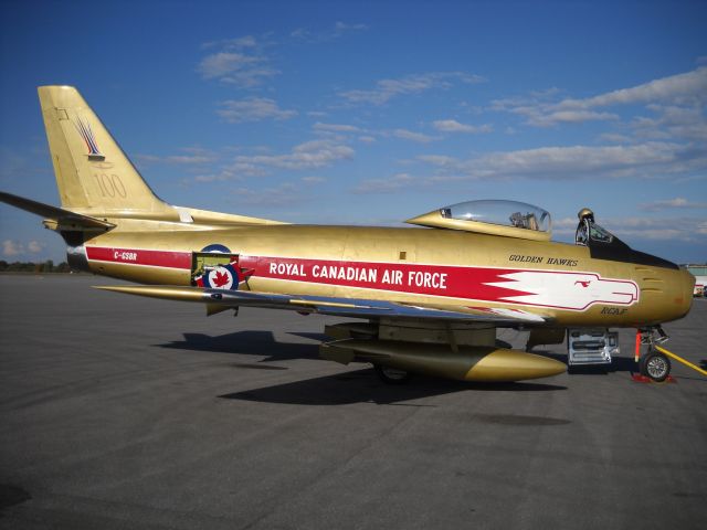 North American F-86 Sabre (C-GSBR) - Royal Canadian Air Force F-86 Sabre in the Golden Hawks Demonstration Team colors to commemorate Canadas centennial of flight.