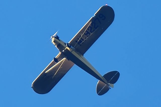 Piper NE Cub (N92279) - Piper J3C-65 Cub en route to Chesapeake Ranch Airport