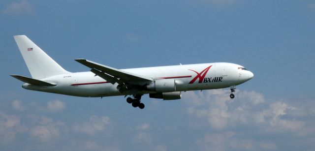 BOEING 767-200 (N774AX) - On final is this 1983 ABX Air Boeing 767-281 in the Summer of 2021.