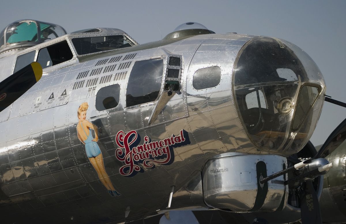 N9323Z — - The nose of the Boeing B-17G Flying Fortress Sentimental Journey.