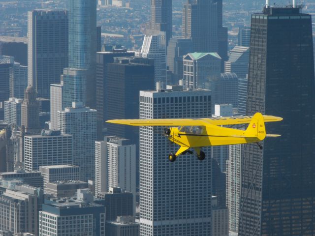 Piper NE Cub (NC3617N) - Leaving Oshkosh 