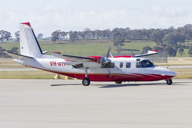 Rockwell Turbo Commander 690 (VH-ATF) - Pesca Aviation (VH-ATF) Rockwell 690A Turbo Commander taxiing at Wagga Wagga Airport.