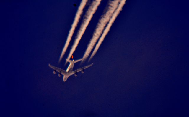 Airbus A380-800 (D-AIMD) - Lufthansa 440 Frankfurt Intl to Houston Bush Intl over Cleveland 40,000 ft. 06.10.16.