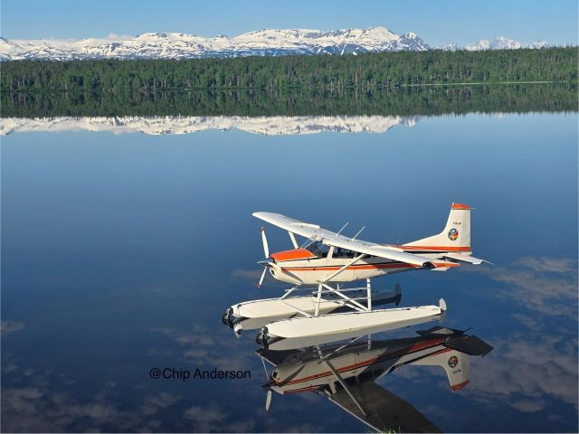 N185JW — - 1977 Cessna 185F on a beautiful day at Shell Lake with the Tordrillo Mountains in the background
