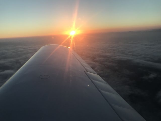 BELLANCA Viking (N9787E) - In the air Near Los Angeles at sunset