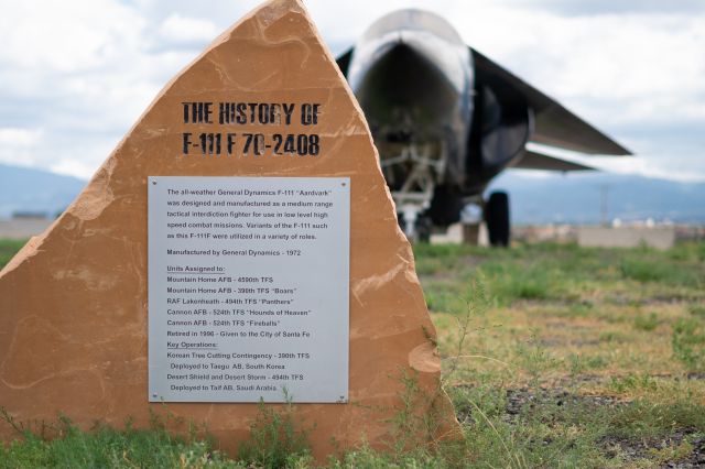 Grumman EF-111 Raven — - History of the F-111 70-2408 "City of Santa Fe" on static display at KSAF. 