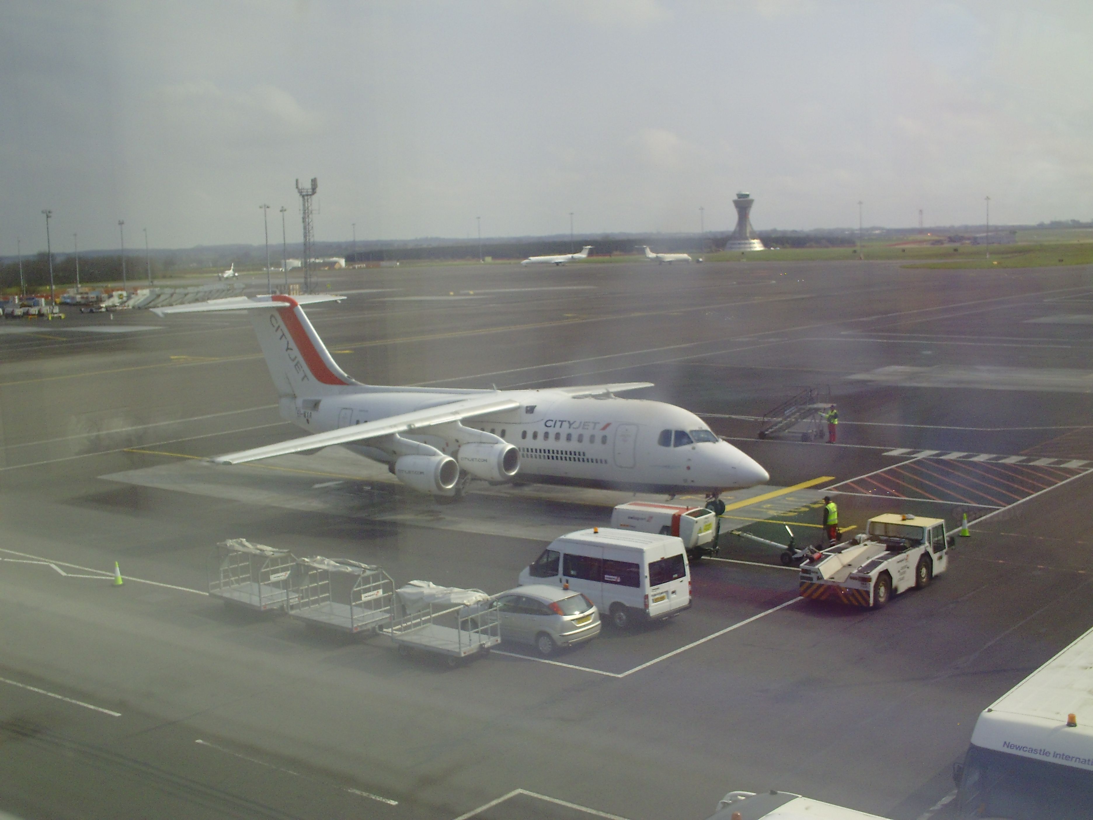 Avro Avroliner (RJ-85) (EI-WXA) - Taken from the departure lounge at NCL - 20/04/2014