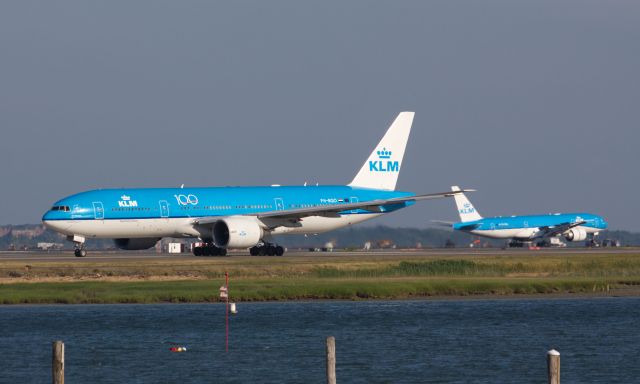 Boeing 777-200 (PH-BQO) - KLM dual day with B772 (PH-BQO) departing while B772 (PH-BQE) arrives in back on 6/24/20.