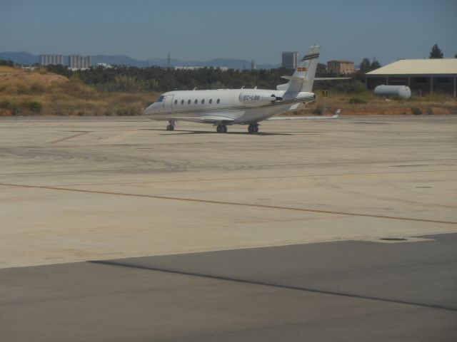 EC-LBB — - Gulfstream G200 on the ramp @ Reus Spain (REU). Pic taken from Ryanair FR1115 REU to DUB.