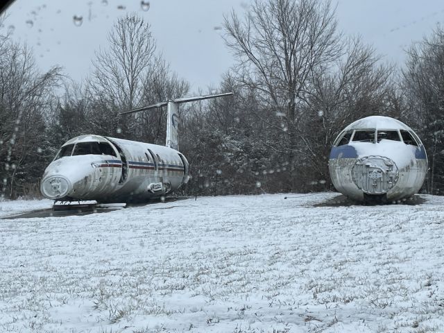 Embraer EMB-120 Brasilia (N282AS) - A scrapped ERJ-120 and ATR-42 sit just outside of SGF Airport in Springfield, MO. The ERJ-120 used to fly for Gulfstream Airlines before being retired in 2008.