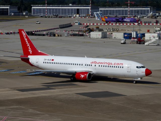 BOEING 737-400 (ZA-ALB) - Albawings B737-46J ZA-ALB taxiing to 23L DUS, 30.06.2019.