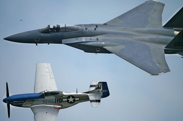 — — - F-15C, P-51