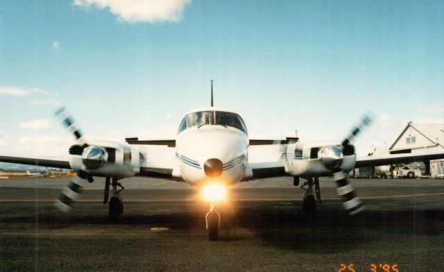 Piper Navajo (VH-HFD) - Morning run-ups in progress.