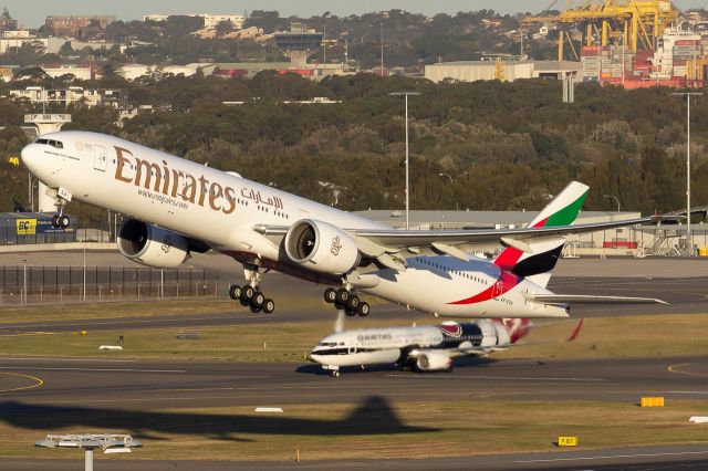 BOEING 777-300 (A6-EGA) - Emirates 777-31H(ER) departing Sydney Airport for Dubai as EK417.
