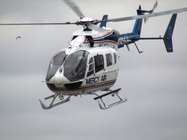 KAWASAKI EC-145 (N145SJ) - Lifting off from Fullerton Airport