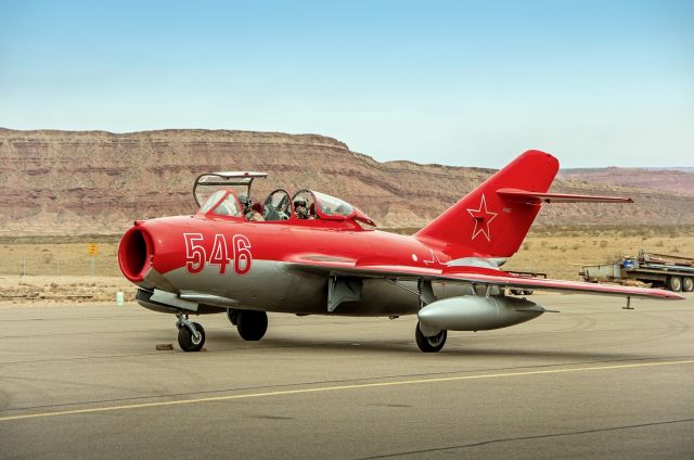 PZL-MIELEC SBLiM-2 (N15UT) - Mig-15 at Western Sky Aviation Warbird Museum departing for an airshow.