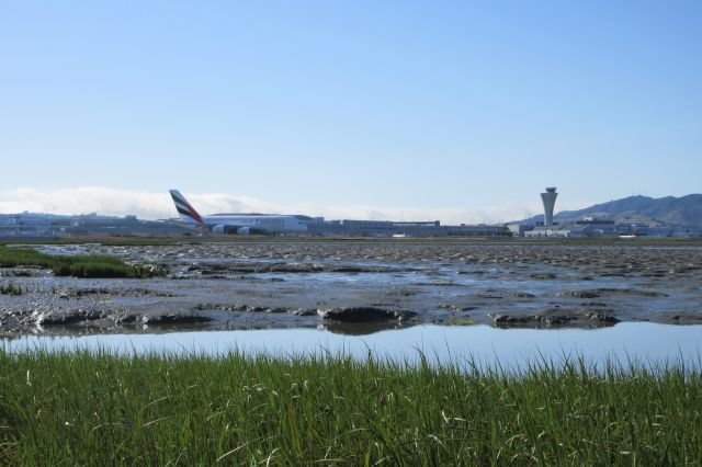 Airbus A380-800 (A6-EVG) - Emirates A380 Taxiing for takeoff at SFO