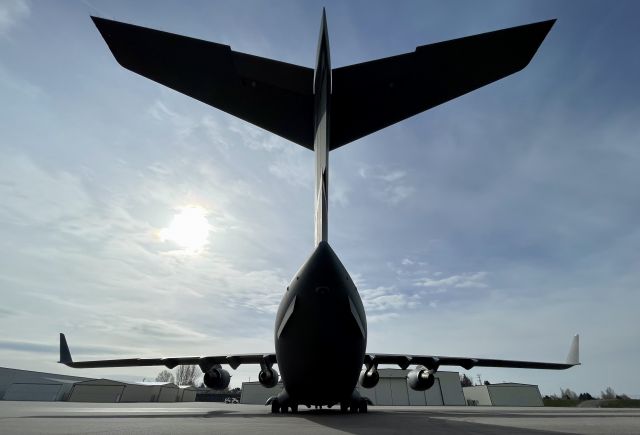 Boeing Globemaster III — - USAF C-17 parked in between training flights.