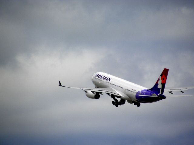 Airbus A330-200 — - This is the Hawaiian A330s inaugural flight to KLAX from HNL. Hawaiian Airlines newest aircraft.