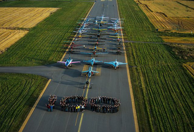 — — - Celebraiting 100 years of the air force in Norway on the same airport where the first flight took off in 1912.