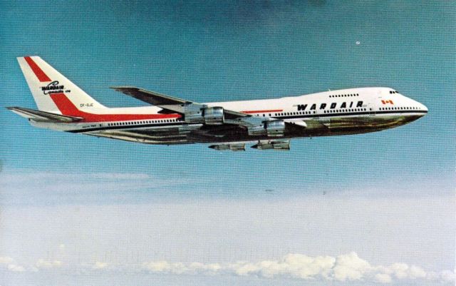 Boeing 747-200 — - scanned from postcard