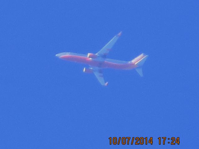 Boeing 737-800 (N8315C) - Southwest Airlines flight 4389 from BWI to ABQ over Southeastern Kansas at 36,000 feet.