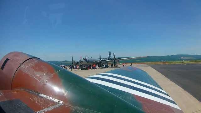 Boeing B-29 Superfortress (N529B) - A beautiful Shot of The B-29 "FIFI" From the back seat of the 1966 BEECH D18S "Bucket of Bolts"