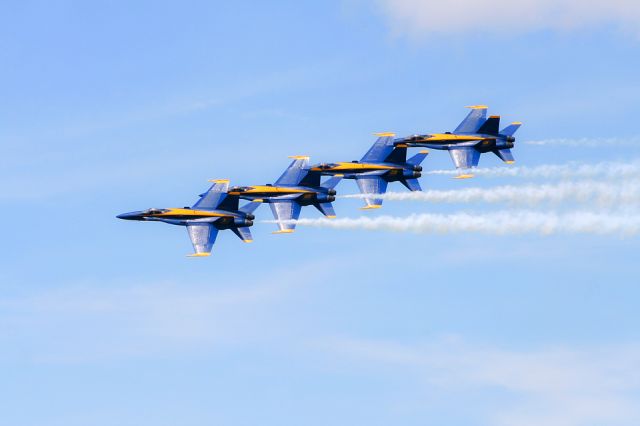 McDonnell Douglas FA-18 Hornet — - USN Blue Angels perform at the Marine Corps Air Station (BFT) in Beaufort, South Carolina