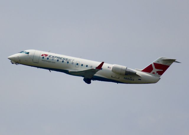 Canadair Regional Jet CRJ-200 (N884AS) - At Shreveport Regional. First time i have seen the ExpressJet livery on a aircraft here.