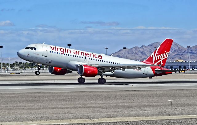 Airbus A320 (N634VA) - N634VA Virgin America Airbus A320-214  (cn 634) "mach daddy" - McCarran International Airport (KLAS)br /Las Vegas, Nevadabr /TDelCorobr /September 22, 2013