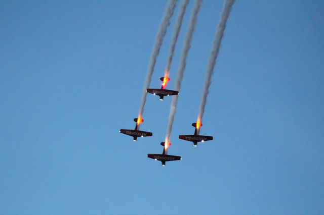 — — - Aeroshell Aerobatic Team night show