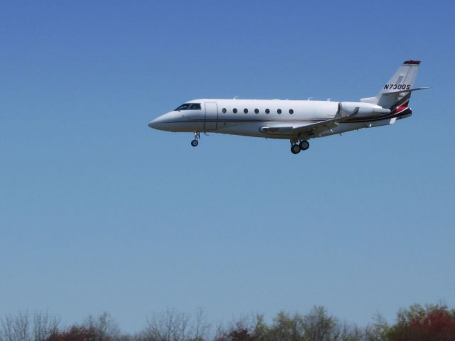 IAI Gulfstream G200 (N730QS) - This twin engine jet is shown here on final in the Spring of 2012.