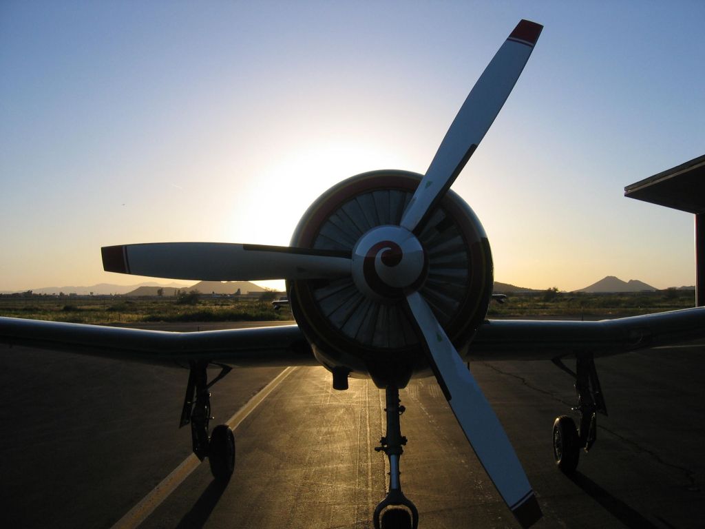 NANCHANG PT-6 (N4182C) - Sunset over Deer Valley,Az