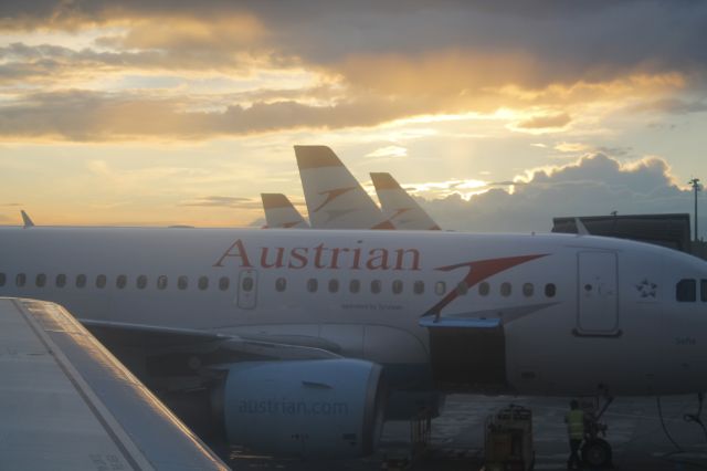 Airbus A319 (OE-LDA) - Vienna Airport Sundown at 16th of August 2014