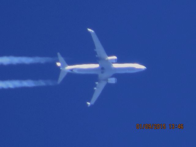 Boeing 737-800 (N566AS) - Alaska Airlines flight 38 from SEA to FLL over Southeastern Kansas at 35,000 feet.