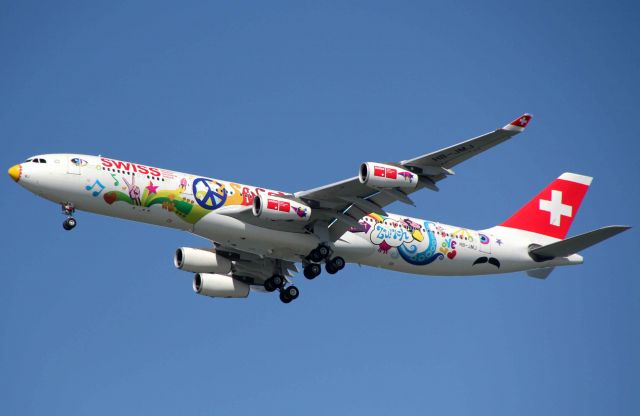 Airbus A340-300 (HB-JMJ) - On approach to SFO