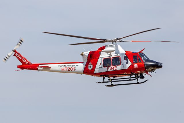 Bell 412 (VH-VQB) - NSW RFS, operated by CareFlight, (VH-VQB/HT201) Bell 412EP landing at Wagga Wagga Airport.