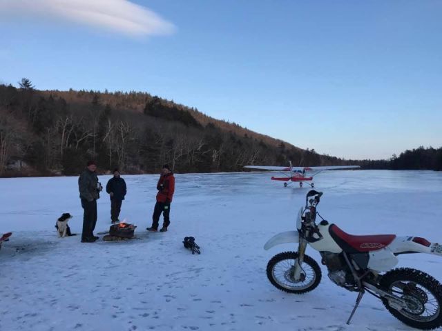 Cessna Skyhawk (N172E) - Cookout on a frozen pond in Groton NH