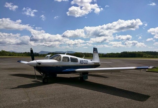 Mooney M-20 (N9133Y) - Pickup from Cole Aviation in Dalton GA after fuel bladder installation on 1/23/2018.