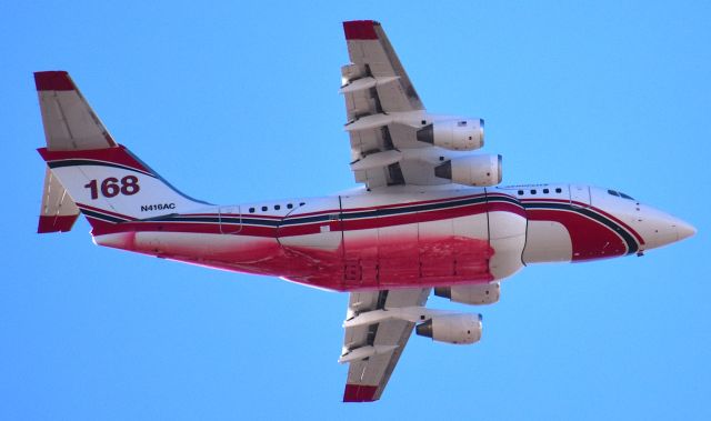 Avro Avroliner (RJ-85) (N416AC) - TNKR168 shortly after departing KIWA en route to the "McDonald Tank Fire" in Arizona.