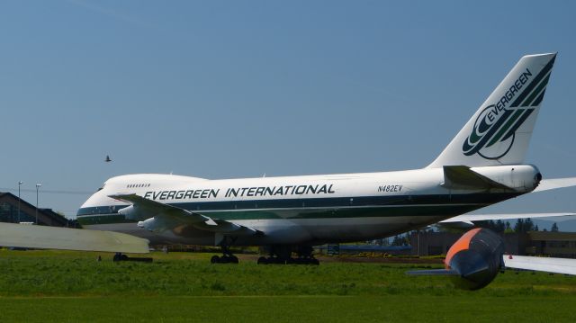 Boeing 747-200 (N482EV) - Aircraft timeline: br /Del to Singapore Airlines in 1973br /Del to Tigerair USA on 7/31/1980br /Del to Flying Tigers on 8/1/1980br /Del to Libyan Arab Airlines on 9/23/1980br /Del to Metro Int in 1981 and 1982br /Del to Pan Am in 1983br /Del to Evergreen Int in 1991br /Del to LTU in 1992br /Del to Saudia in 1993br /Del to Evergreen Int in 1993br /Del to Saudia in 1994br /Del to Evergreen Int in 1995br /Stored here at the airplane museum near Portland, Oregon in 2013