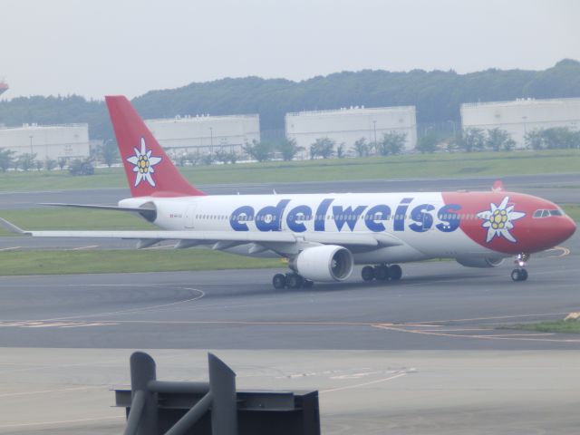 Airbus A330-200 (HB-IQI) - Taken from the Terminal 1 observation deck (Olympus SP-820UZ)